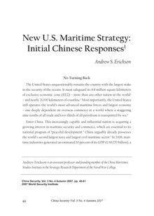 New u s  maritime strategy  initial chinese responses1