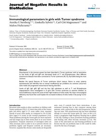 Immunological parameters in girls with Turner syndrome
