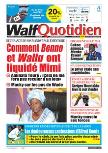 Walf Quotidien N° 9250 - Du mercredi 25 janvier 2023