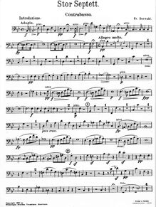 Partition contrebasse, Grand Septet en B flat, B♭ Major, Berwald, Franz