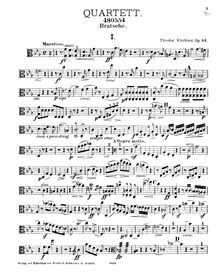 Partition viole de gambe, Piano quatuor, Op.84, C Minor, Kirchner, Theodor