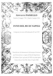 Partition complète, Inno del Re di Napoli, F Major, Paisiello, Giovanni