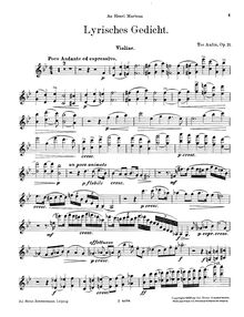 Partition de violon, lyrique Poem pour violon et Piano, Op.21