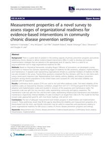 Measurement properties of a novel survey to assess stages of organizational readiness for evidence-based interventions in community chronic disease prevention settings