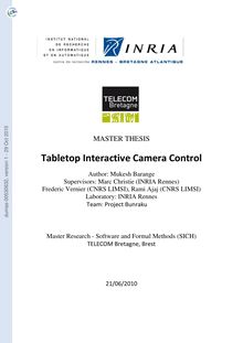 Tabletop Interactive Camera Control