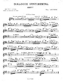 Partition flûte (ou violon), Dialogue sentimental, Lacombe, Paul