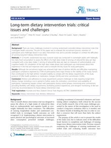 Long-term dietary intervention trials: critical issues and challenges
