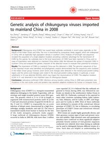 Genetic analysis of chikungunya viruses imported to mainland China in 2008
