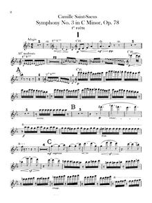 Partition flûte 1, 2, 3 (doubles on Piccolo), Symphony No.3, Op.78