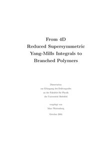 From 4D reduced supersymmetric Yang-Mills integrals to branched polymers [Elektronische Ressource] / vorgelegt von Marc Wattenberg