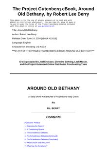 Around Old Bethany - A Story of the Adventures of Robert and Mary Davis
