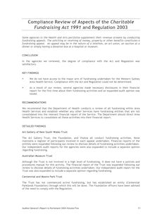 NSW Audit Office - Financial Reports - 2004 - Volume 5 - Complaince Review of Aspects of the Charitable