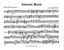 Partition clarinette 2/3 (B♭), Golconda March, A♭ major and D♭ major