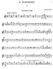 Partition trompette 1, Symphony No.1 en G minor, 1re Symphonie, Kalinnikov, Vasily