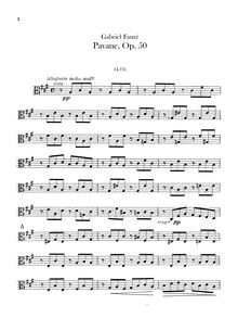Partition altos, Pavane, Op.50, F♯ minor, Fauré, Gabriel