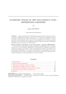SYMMETRIC SPACES OF THE NON COMPACT TYPE