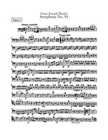 Partition basson 1, 2, Symphony No.94 en G major “Paukenschlag”