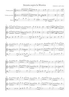 Score, Sonata sopra la Monica, Marini, Biagio