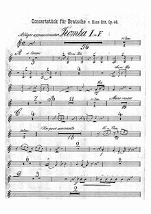 Partition trompette 1, 2 (F), Konzertstück G-moll für Bratsche (viole de gambe) mit Begleitung des Orchesters oder Pianoforte, Op.46