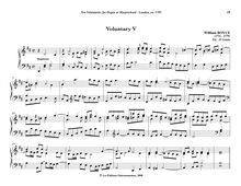 Partition Voluntary V en D major, Ten Bénévoles pour pour orgue ou clavecin