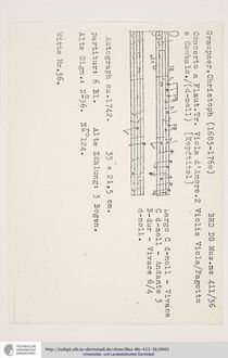 Partition complète, Concerto pour flûte et viole de gambe d amore en D minor, GWV 725