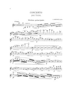 Partition de violon, violon Concerto, A minor, Arensky, Anton