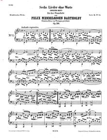 Partition complète (lower resolution), chansons Without Words Op.30