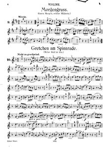 Partition de violon, Gretchen am Spinnrade, D.118 (Op.2)
