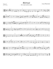 Partition ténor viole de gambe 2, alto clef, madrigaux pour 5 voix par  Luca Marenzio par Luca Marenzio