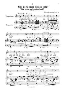 Partition complète, 6 Gesänge, Op.9, Franz, Robert