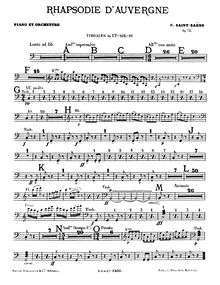 Partition timbales, Rhapsodie d Auvergne, Op.73, Saint-Saëns, Camille