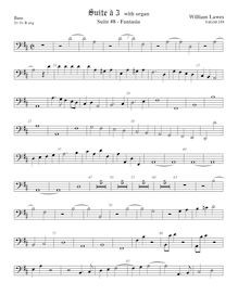 Partition viole de basse,  No.8 pour 3 violes de gambe et orgue