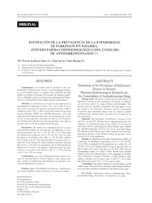 ESTIMACIÓN DE LA PREVALENCIA DE LA ENFERMEDAD DE PARKINSON EN NAVARRA. ESTUDIO FARMACOEPIDEMIOLÓGICO DEL CONSUMO DE ANTIPARKINSONIANOS (Estimation of the Prevalence of Parkinson?sDisease in Navarra. PharmacoepidemiologicaRl esearchin to the Consumption of Antiparkinsonian Drugs)