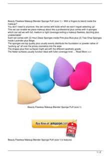 Real Beauty Flawless Makeup Blender Sponge Puff size 1 Beauty Reviews
