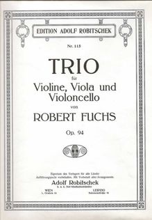 Partition parties complètes, corde Trio, A major, Fuchs, Robert