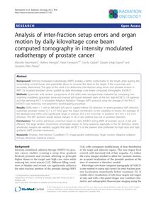 Analysis of inter-fraction setup errors and organ motion by daily kilovoltage cone beam computed tomography in intensity modulated radiotherapy of prostate cancer