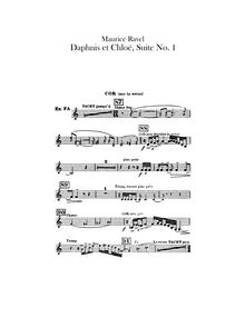 Partition cor sur la scène, alternates to substitue pour chœur (F), Daphnis et Chloé  No.1