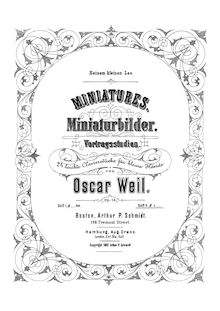 Partition Heft 2, Miniatures, Op.15, Miniaturbilder Vortragsstudien; 24 leichte Clavierstücke für kleine Hände
