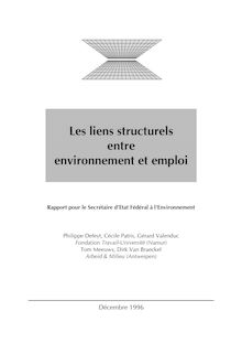 Les liens structurels entre environnement et emploi