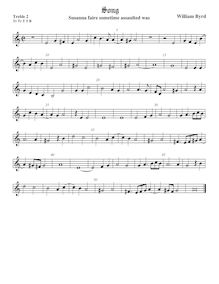 Partition viole de gambe aigue 2, 5 chansons, Byrd, William par William Byrd