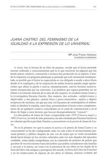 Juana Castro: del feminismo de la igualdad a la expresión de lo universal