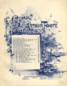 Partition Cover Page (color), 11 chansons, Op.26, Foote, Arthur