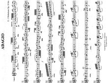 Partition violons II, Adagio pour cordes, D major, Robertson, Ernest John