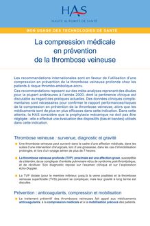La compression médicale en prévention de la thrombose veineuse - Fiche BUTS
