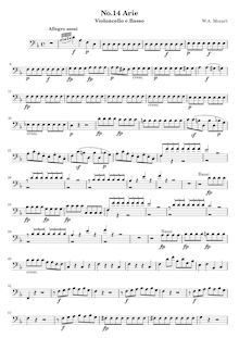 Partition violoncelles / Basses, Die Zauberflöte, The Magic Flute par Wolfgang Amadeus Mozart