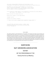 Northern Nut Growers Report of the Proceedings at the Twenty-First Annual Meeting - Cedar Rapids, Iowa, September 17, 18, and 19, 1930