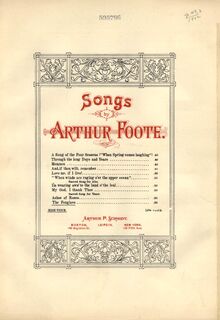 Partition Cover Page (color), Flower chansons, Foote, Arthur