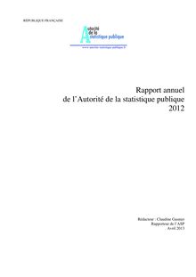 Rapport annuel de l Autorité de la statistique publique 2012