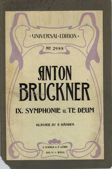 Partition couverture couleur, Symphony No. 9 en D minor, Bruckner, Anton