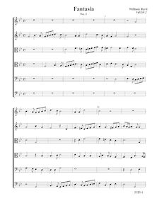 Partition Fantasia VdGS No.2 - partition complète (Tr Tr T T B B), fantaisies pour 6 violes de gambe par William Byrd